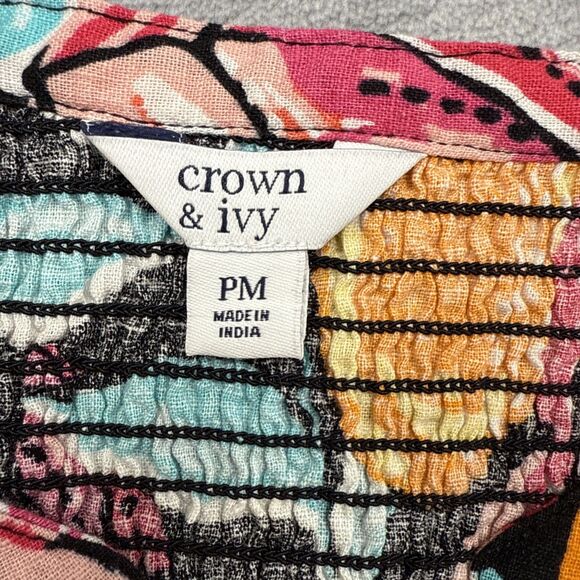 Crown & Ivy Women’s Petite Medium Linen Cotton Blend Sleeveless Mini Dress - Picture 5 of 6